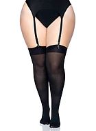 Classic stockings, without pattern, plus size
